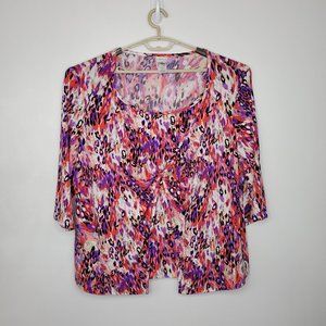 JMS Just My Size Layered Multi-Color Twist Detail Pullover Top 3X (22W/24W)